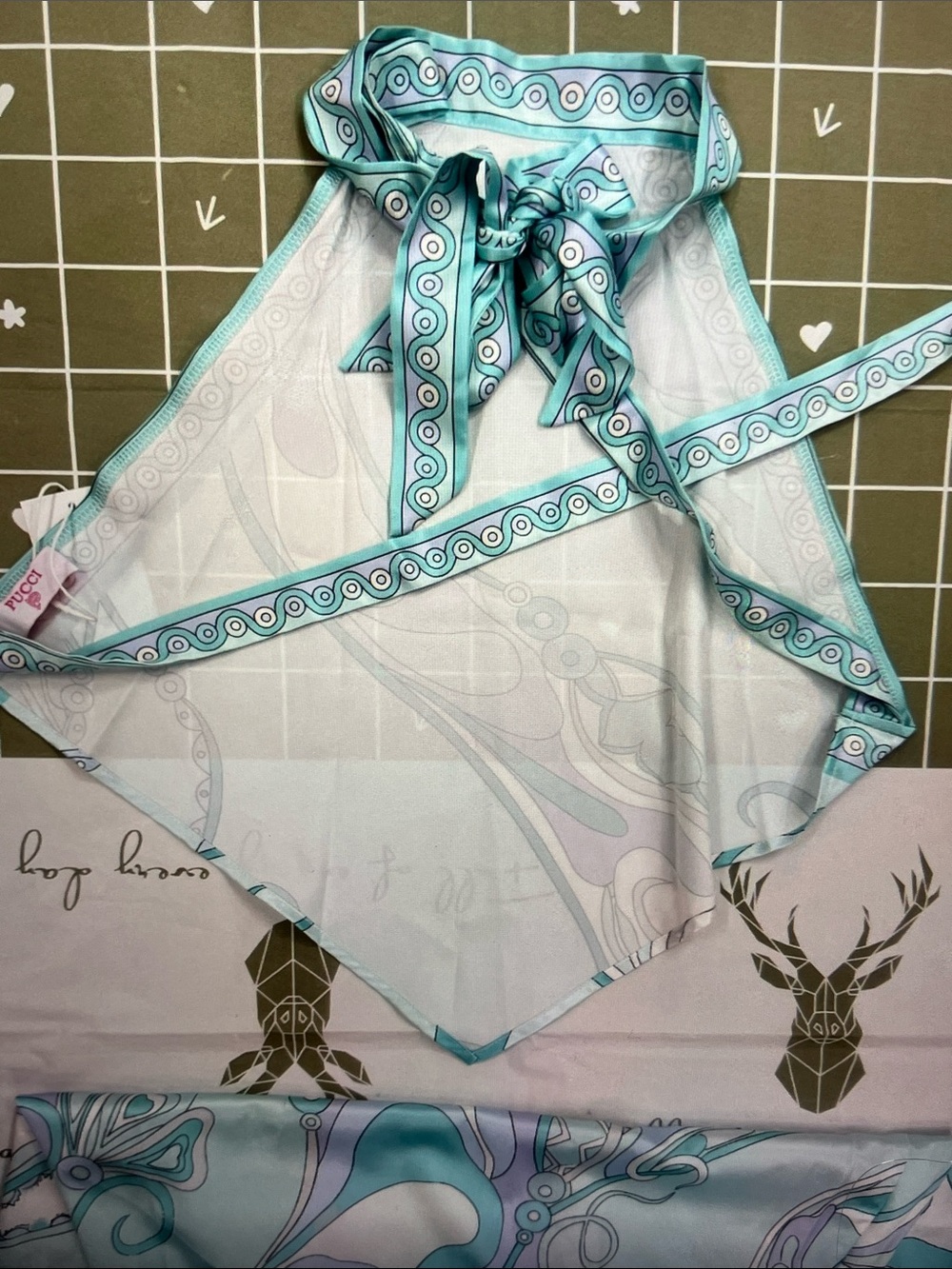 Emilio Pucci Aqua and Light Blue Backless Halter Dress - Picture 5 of 10